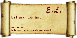Erhard Lóránt névjegykártya