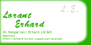 lorant erhard business card